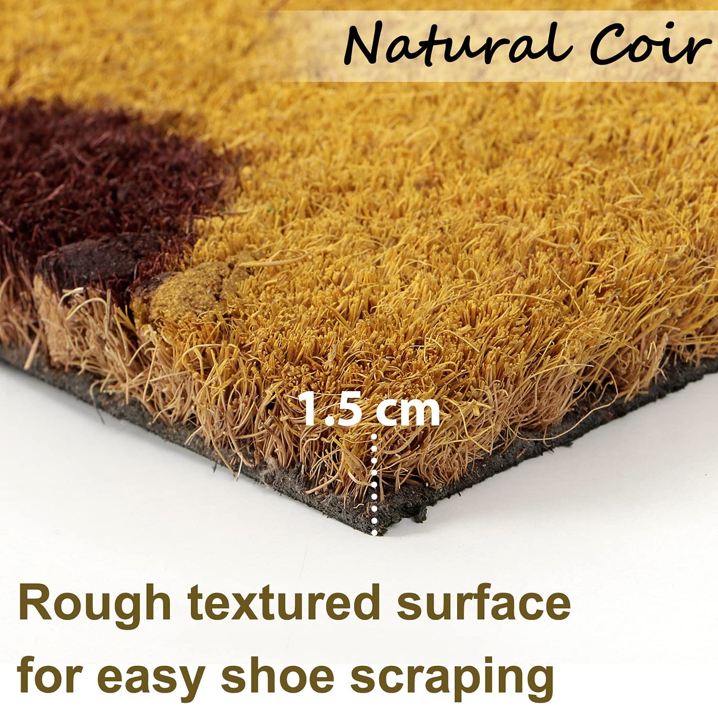 Coir Entrance Door Mat with Anti-Slip PVC Backing