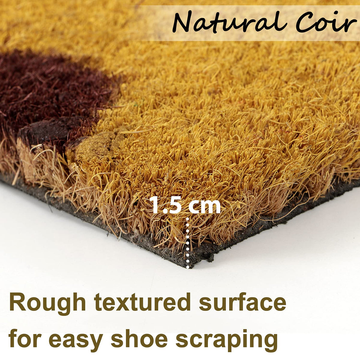 Coir Entrance Door Mat with Anti-Slip PVC Backing