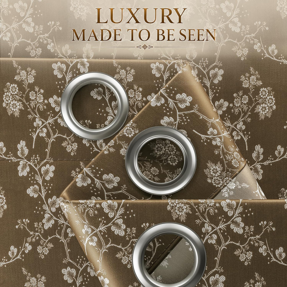 HOKIPO Bahaar Eyelet Curtains, 7 Feet Long - Mocha Brown - image 3