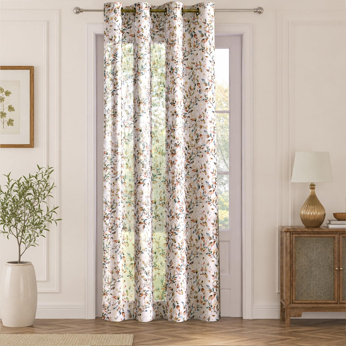 HOKIPO Petal Mist Sheer Eyelet Curtains, 7 Feet Long - Lilac Trails - image 2