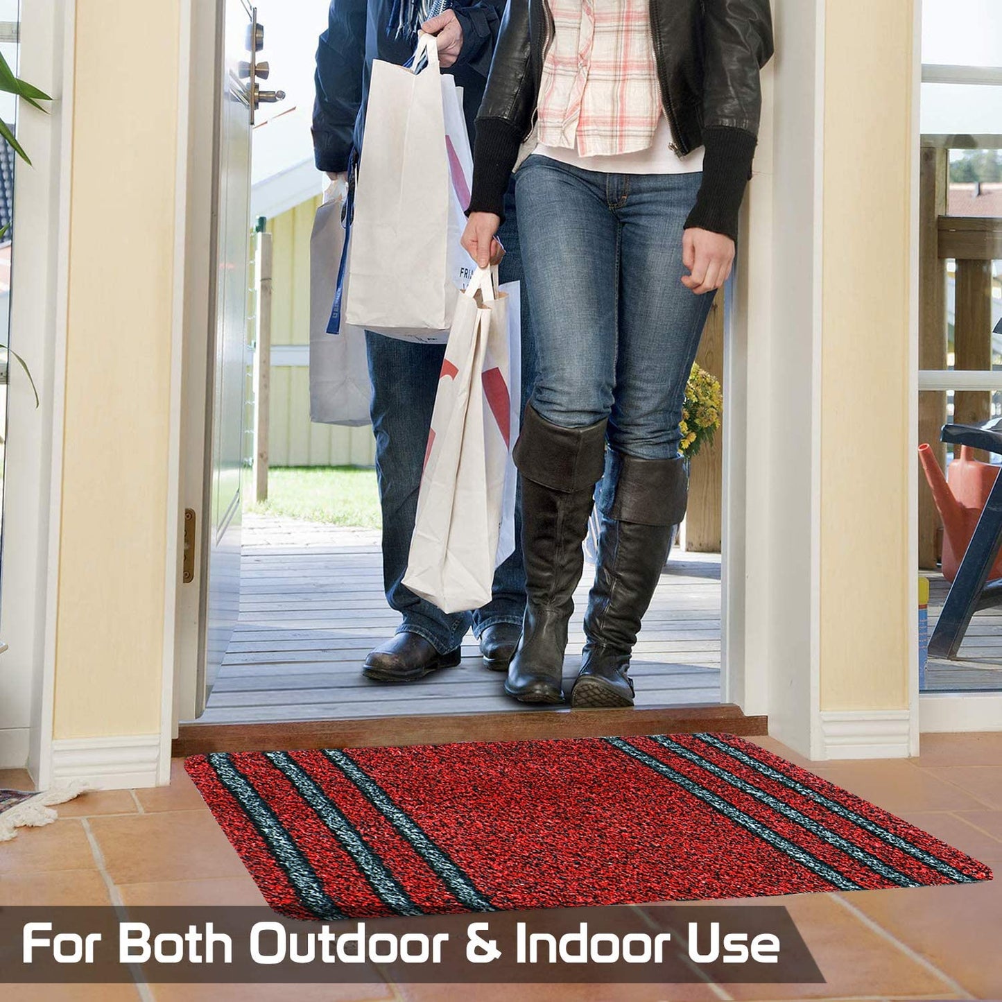 48 X 78 Cm Doormats For Entrance Rectangular Big Size (Red, Polypropylene, Standard)