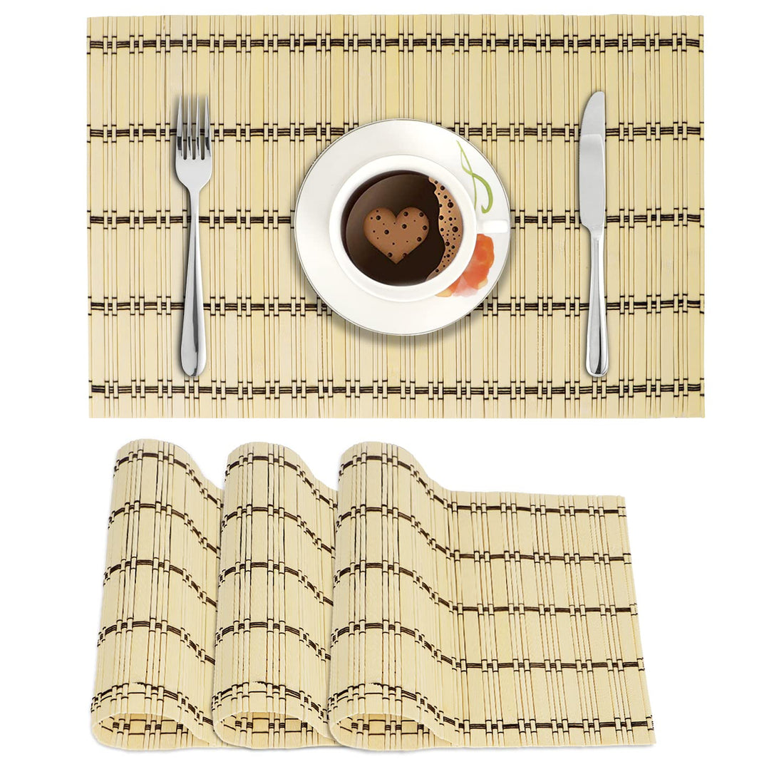 Bamboo Heat Resistant Table Mats Set Of 4, 45 X 30Cm