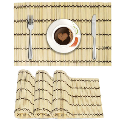 Bamboo Heat Resistant Table Mats Set Of 4, 45 X 30Cm