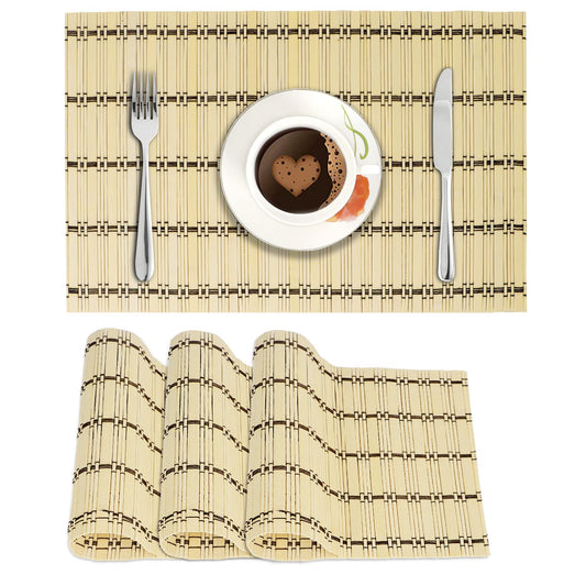 Bamboo Heat Resistant Table Mats Set Of 4, 45 X 30Cm