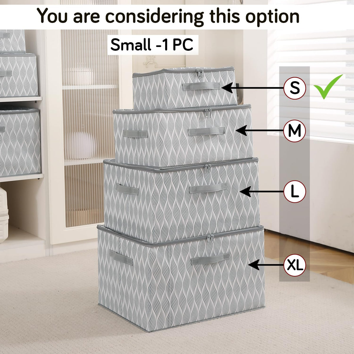 Foldable Clothes Organizer Box | Durable Non-Woven Storage with Zipper & Handle