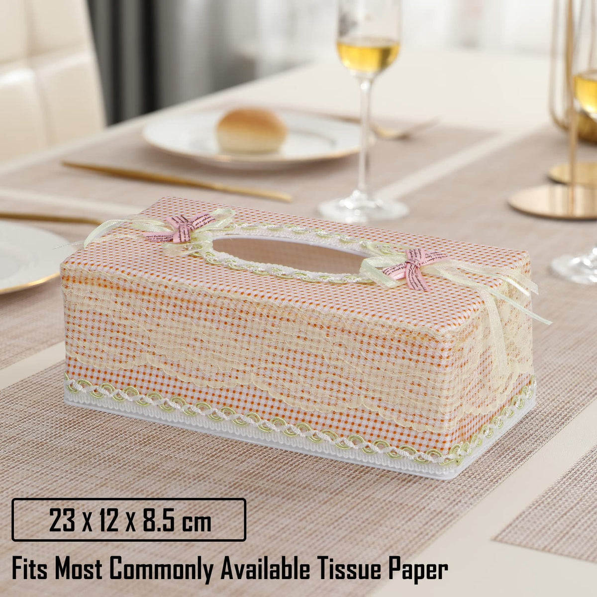 Plastic Tissue Paper Holder, Beige