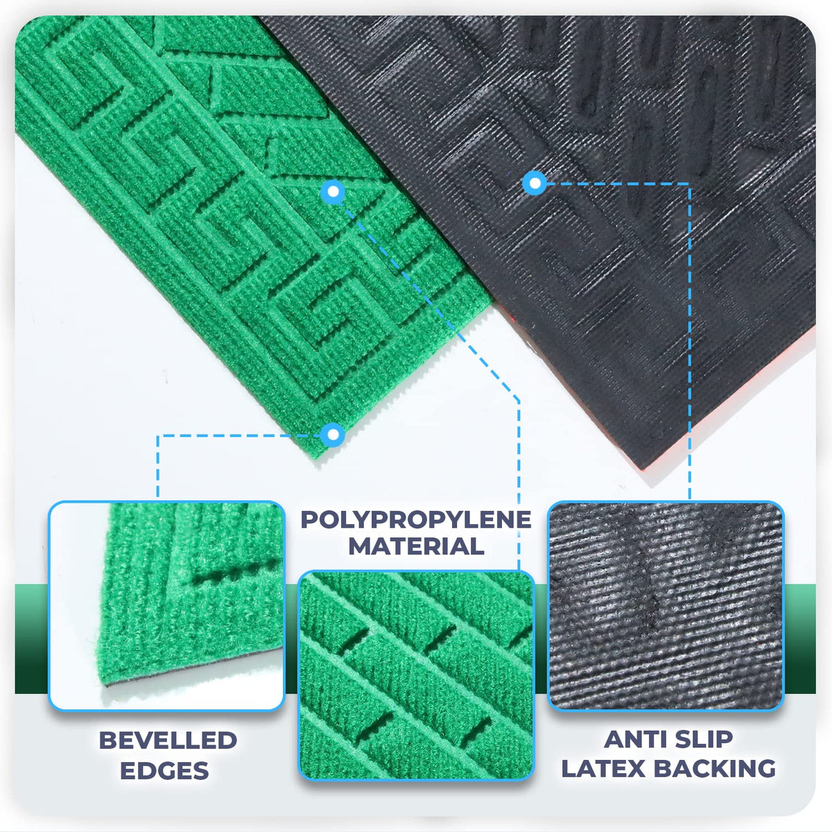 Polypropylene Outdoor mat for Entrance, Welcome mat floor mat, Green