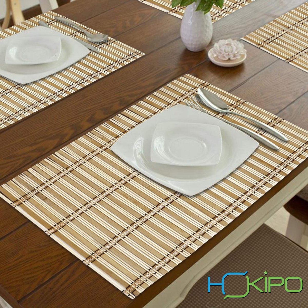Heat Resistant Placemats Set of 4 Dining Table Mats, 45x30 cm, Hazelnut Brown