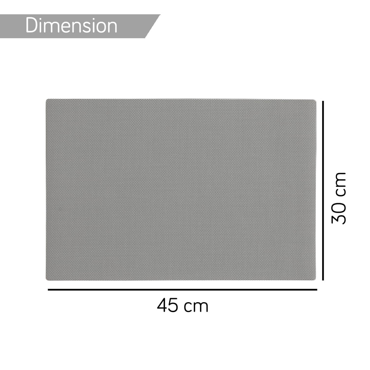 light grey waterproof table mat with dimension of 45 cm x 30 cm