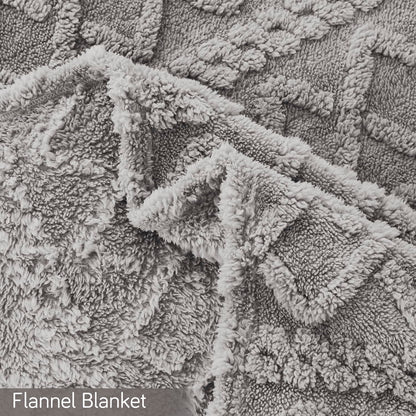 220 GSM Flannel AC Throw Blanket Double Bed Queen, 200x230 cm / 6.5x7.5 feet, Light Grey