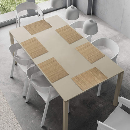 Reversible Bamboo Placemats Set of 6 Table Mats, 45x30 cm, Desert Brown