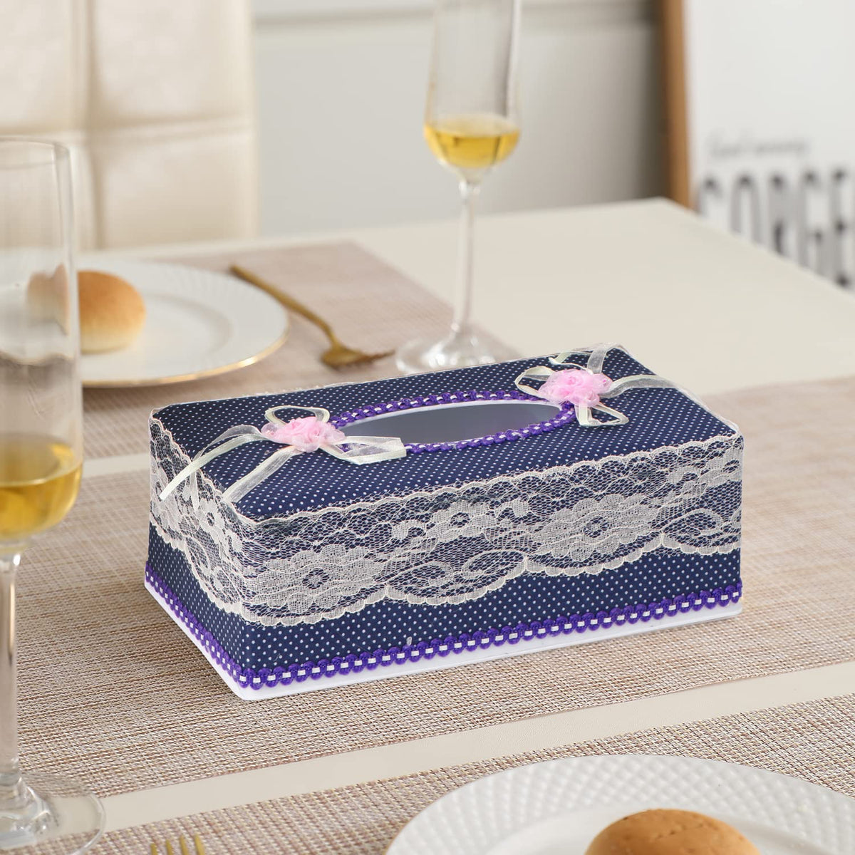Plastic Tissue Box Holder, Purple