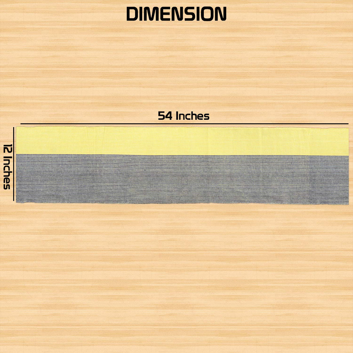 Buy Yellow Colour Cotton Ribbed Table Runners Size for W-12 x L-54 inches | HOKIPO