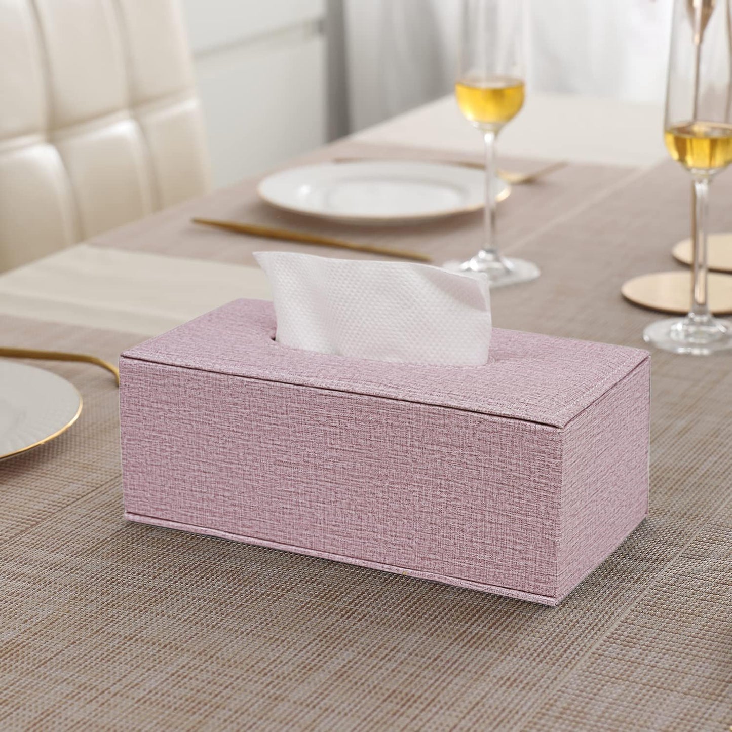 Faux Leather Tissue Paper Holder, Lavendar
