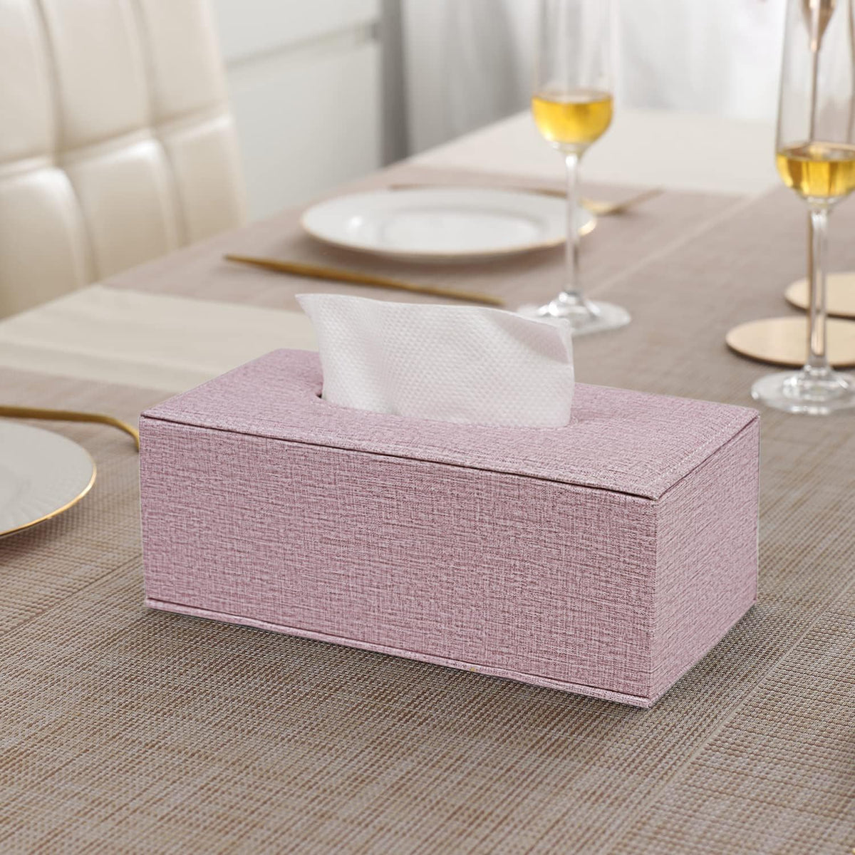 buy lavender faux leather tissue holder | HOKIPO