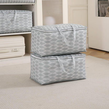 Foldable Clothes & Blanket Storage Bag – Moisture-Resistant, Zippered with Handles