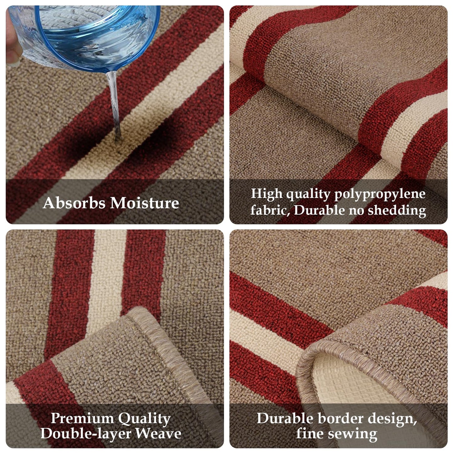 Doormat for Entrance, Size 45X75 cm, Brown