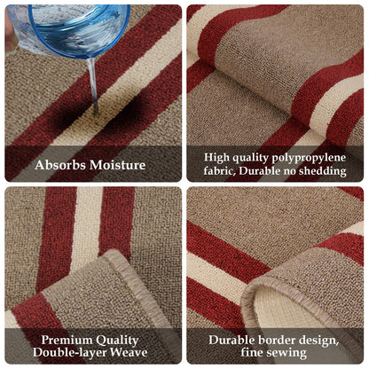 Doormat for Entrance, Size 45X75 cm, Brown