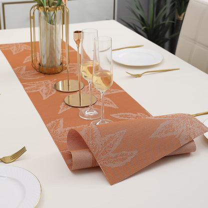 PVC Table Runner 30x135 cm,  Orange Maple Leaf