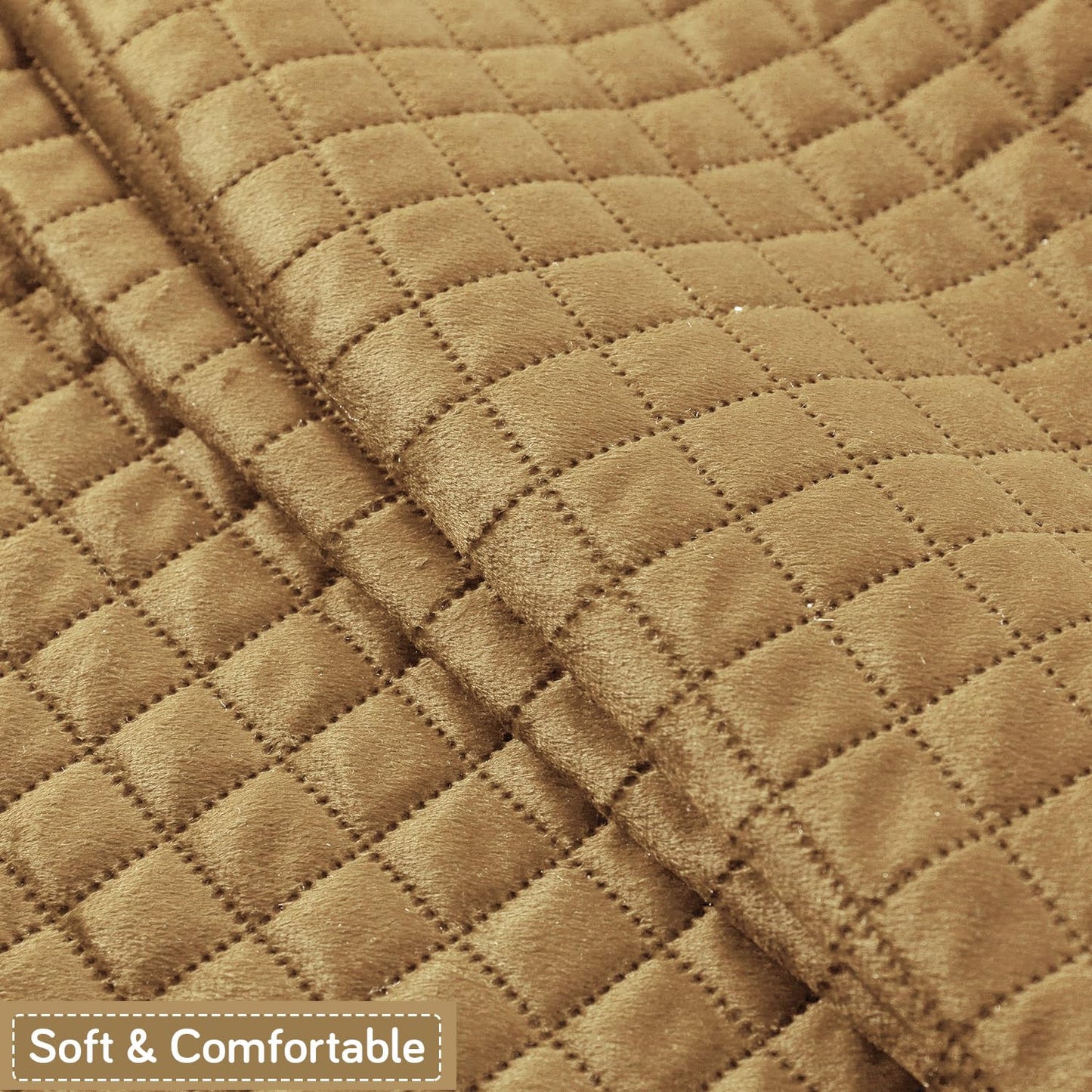 Quilt Classic 5-Seater Sofa Cover (3+1+1), Yellow