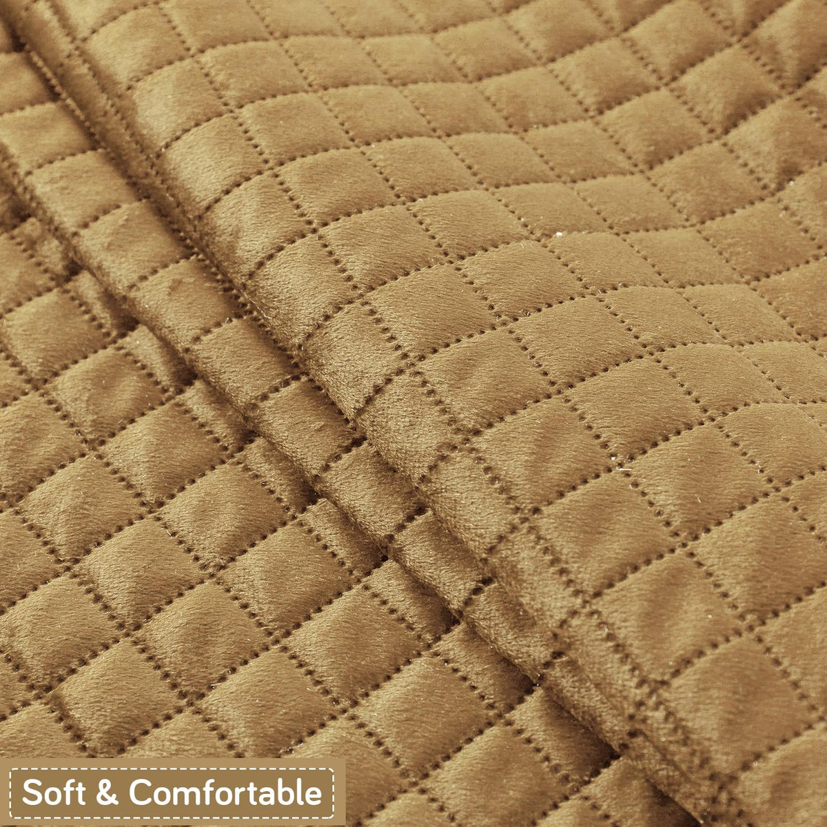 Quilt Classic 5-Seater Sofa Cover (3+1+1), Yellow