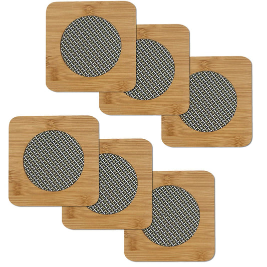 HOKIPO Eco-Friendly Bamboo Wooden Coasters for Dining Table Heat Pad for Kitchen - Pack of 2/4/6