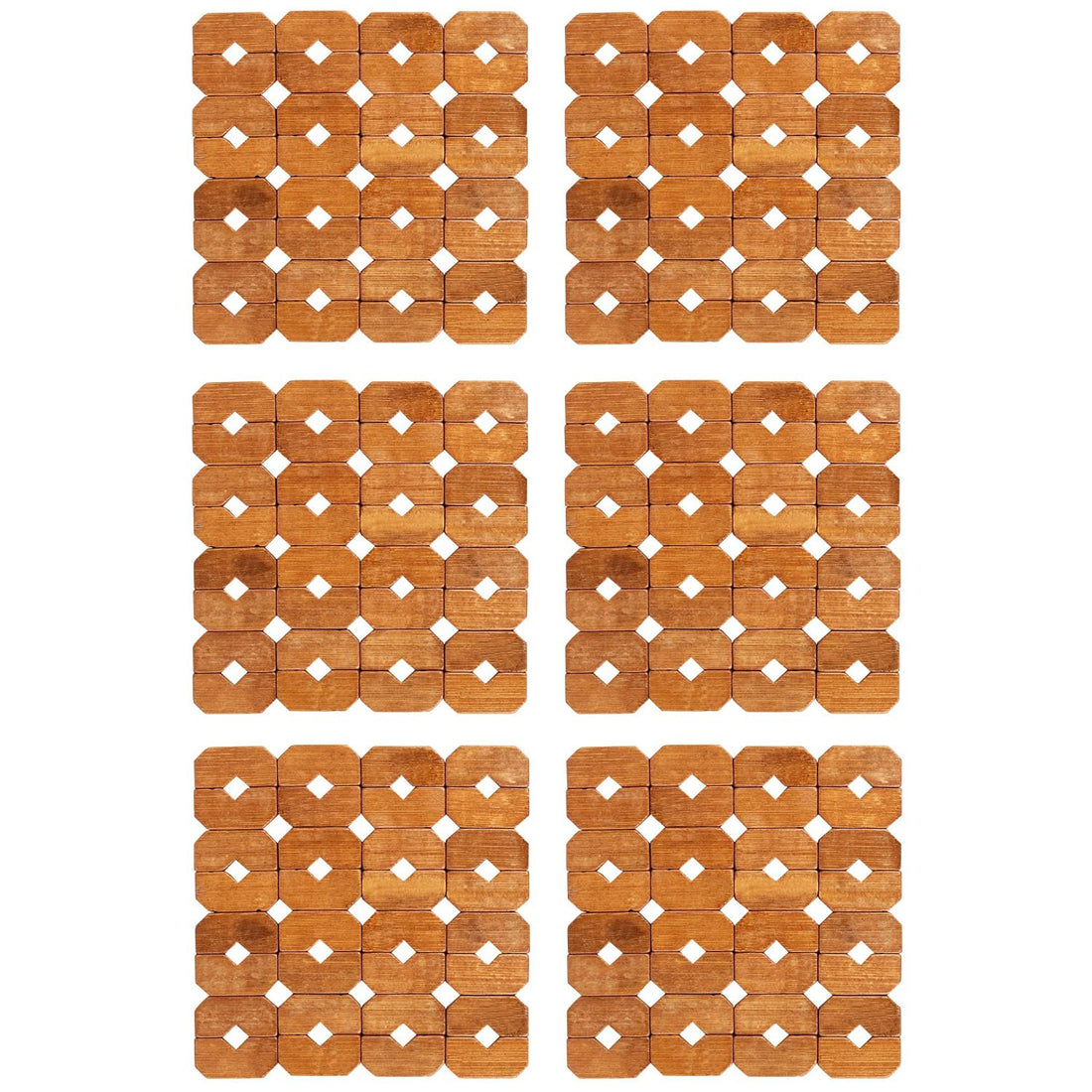 Buy Square Bamboo Coaster Set & Heat Pads – Pack of 6 (15×15 cm)