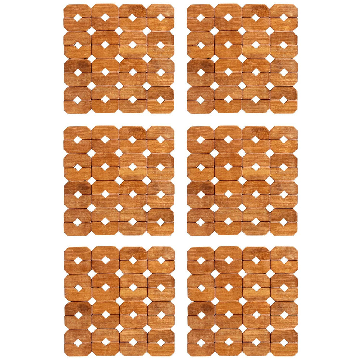 Buy Square Bamboo Coaster Set & Heat Pads – Pack of 6 (15×15 cm)