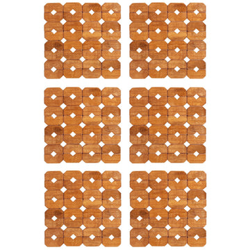 Buy Square Bamboo Coaster Set & Heat Pads – Pack of 6 (15×15 cm)
