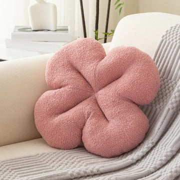 HOKIPO Floral Decorative Throw Pillow for Sofa, Couch & Bed | Soft Plush Flower Cushion | Aesthetic Pillow for Home Décor - 46 cm, Baby Pink (AR-6728-BPNK)