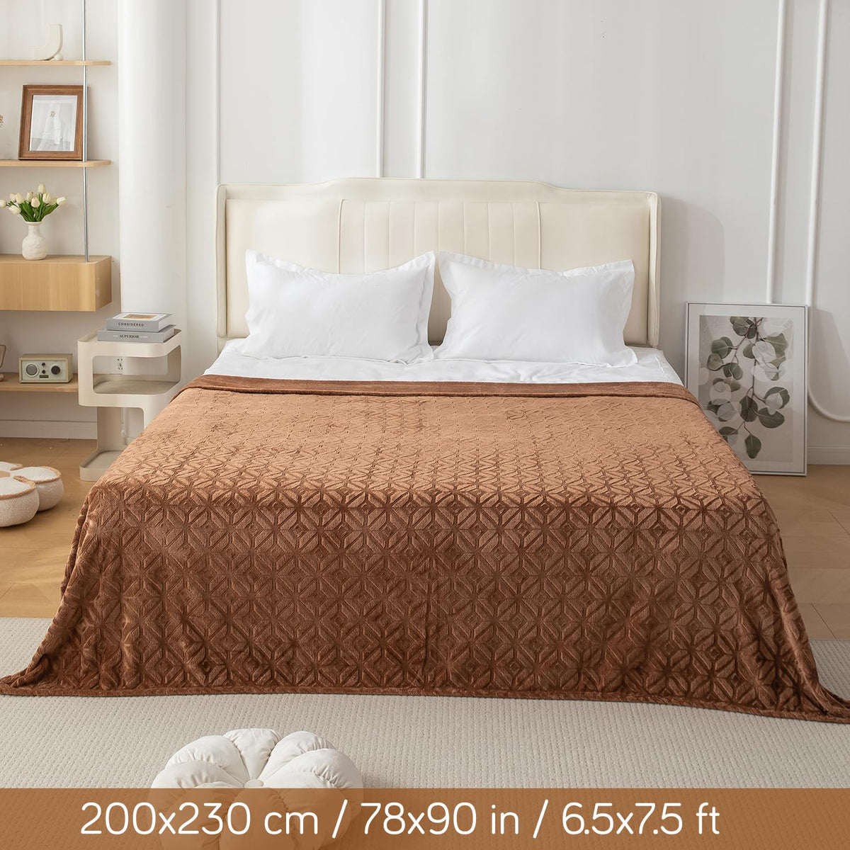 HOKIPO AC Blanket Double Bed Queen, 200x230 cm / 6.5x7.5 feet, Brown - HOKIPO | Har Ghar ka Humsafar