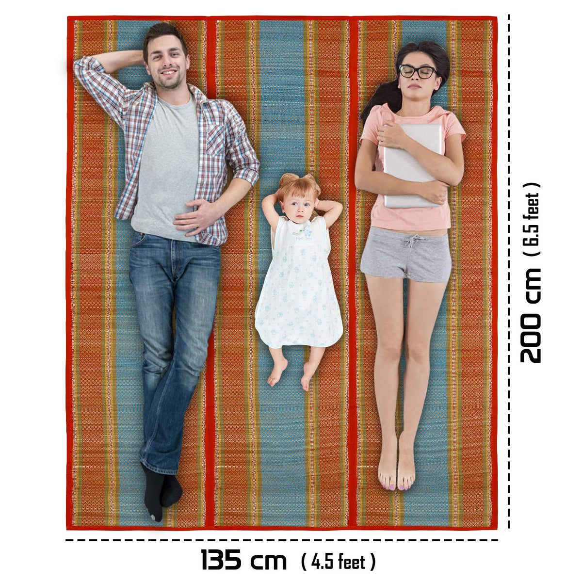 Red colour floor sleeping mat | HOKIPO