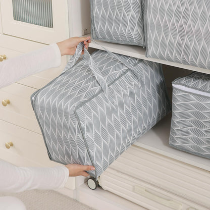 Foldable Clothes & Blanket Storage Bag – Moisture-Resistant, Zippered with Handles