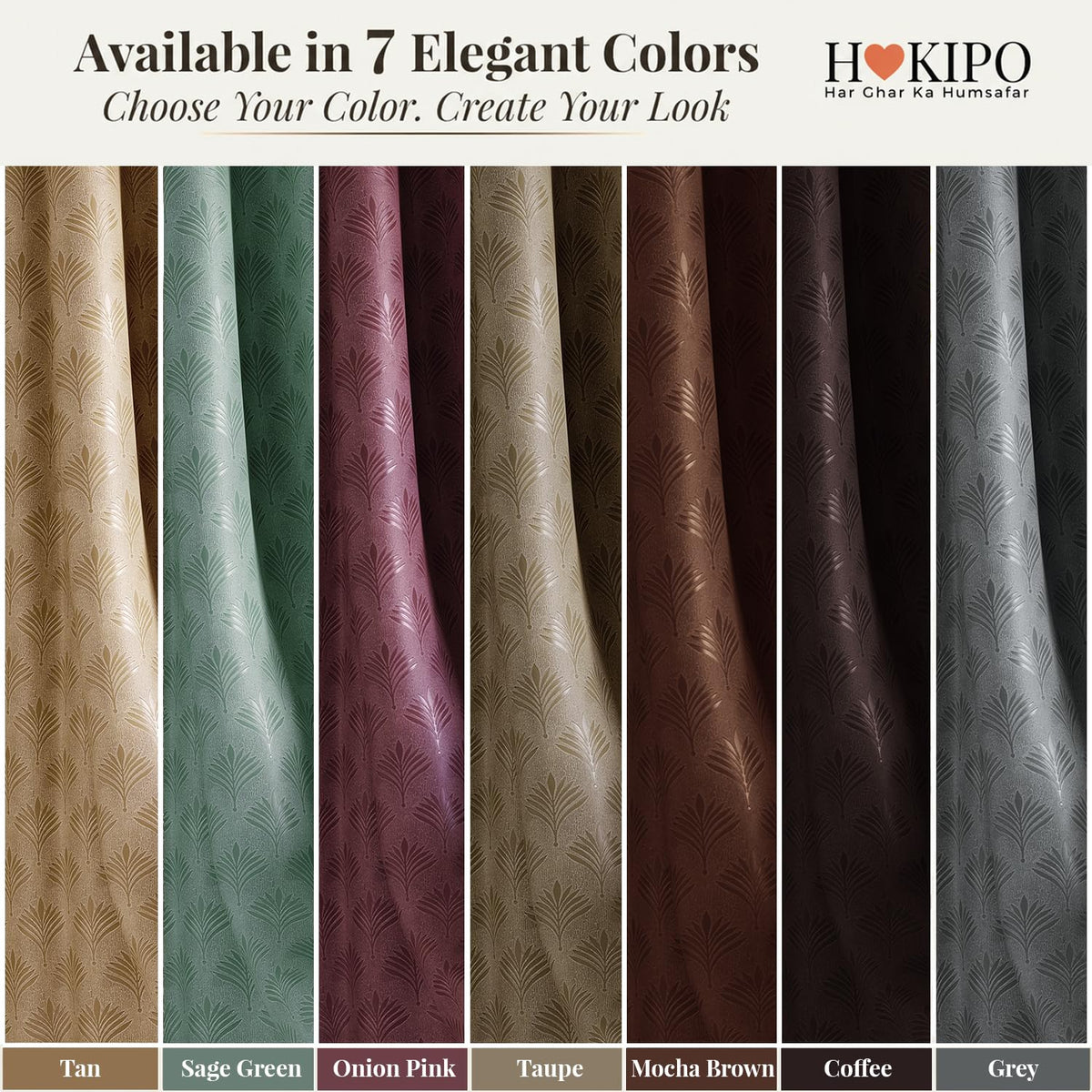 HOKIPO Palmea True Blackout Curtains, 7 Feet Long - Mocha Brown - image 9