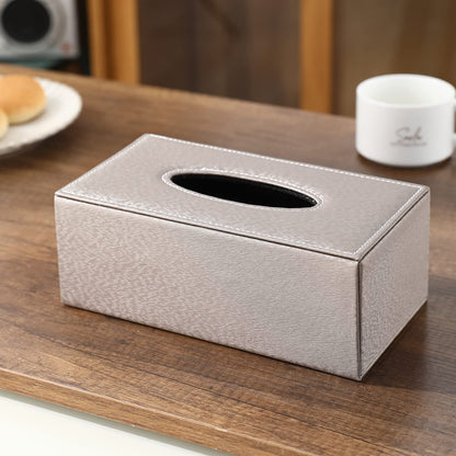 buy stylish premium brown PU leather tissue holder | HOKIPO