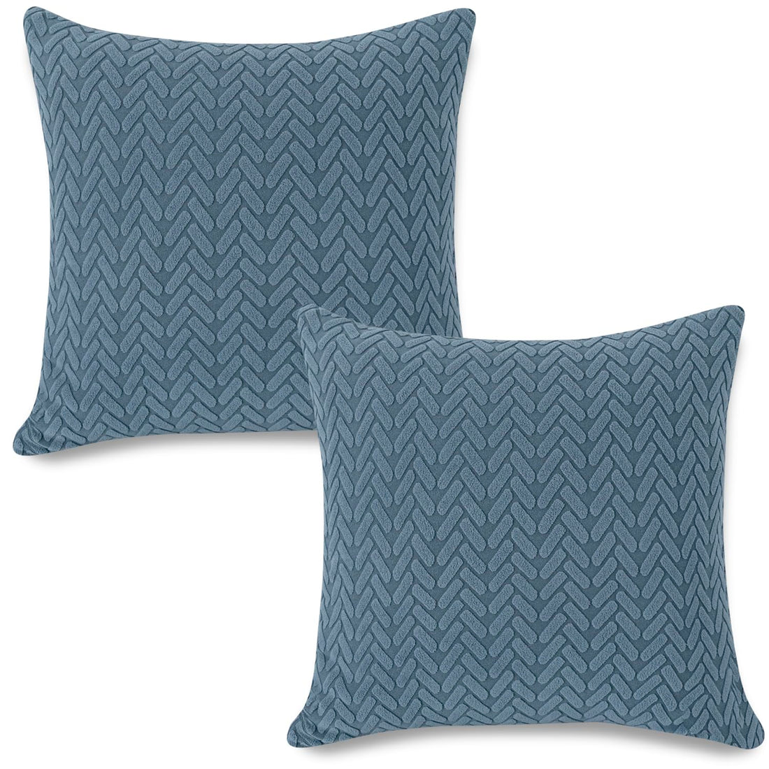 Premium Dark Blue Colour Grid Texture Jacquard Cushion Cover | 18x18 Inch Size
