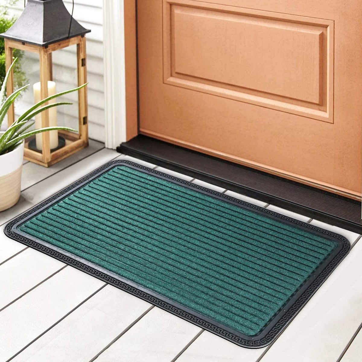 All Purpose Doormat with Rubber Backing, Thick mat for Outdoor and Indoor use, Green