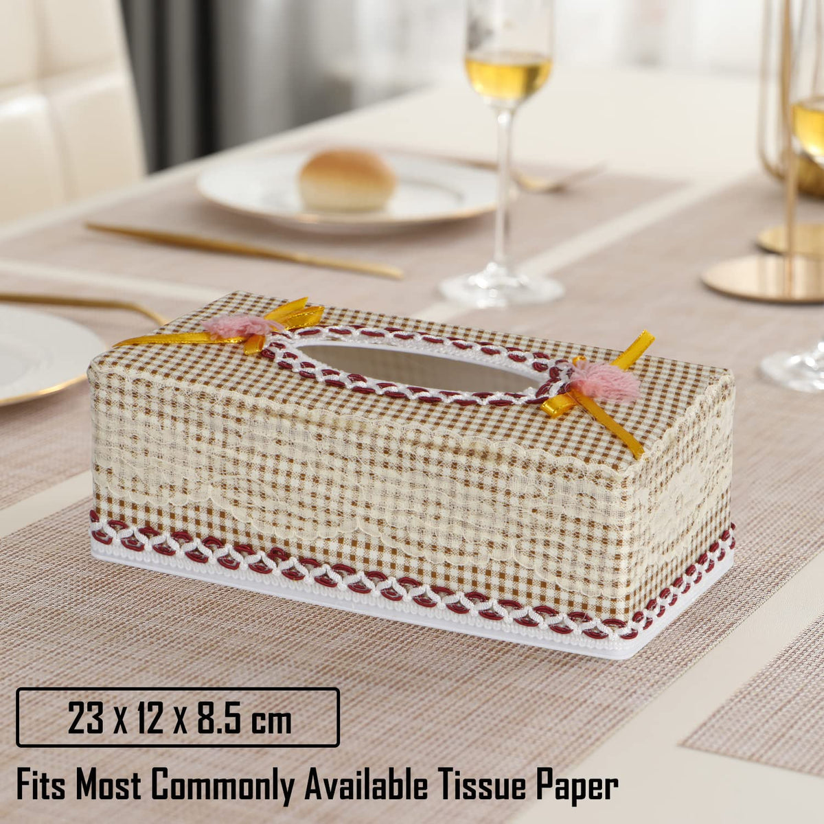 Plastic Tissue Paper Box Holder, Brown
