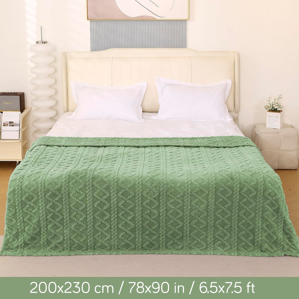 Buy Pistachio Green Colour AC Throw Blanket - Double Bed | HOKIPO