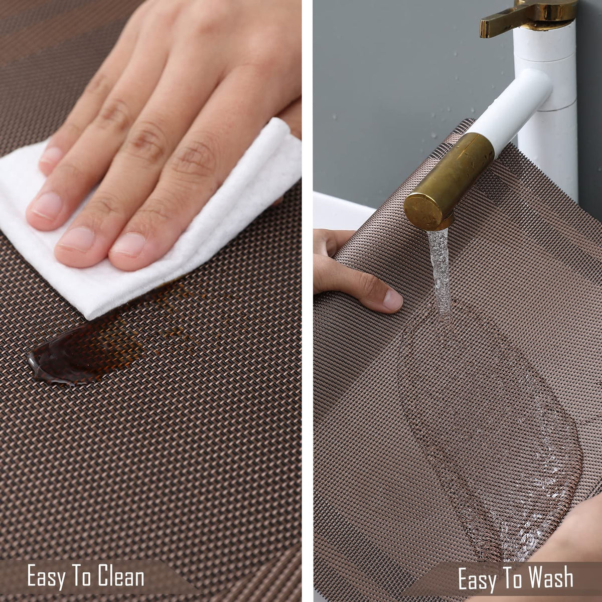 Buy Copper Brown Colour Washable PVC Tables Runner | HOKIPO