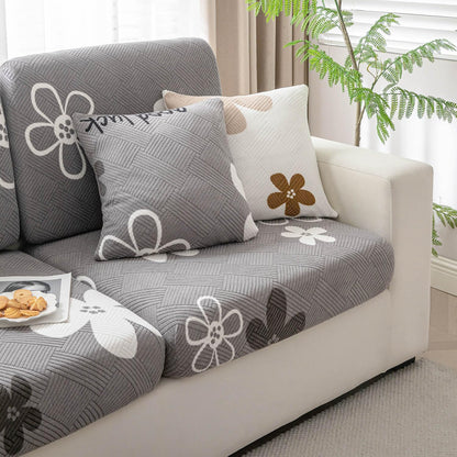 Stretchable Thick Fleece Textured Seat Couch Cushion Cover for 1/2/3 Seater, Moon Grey