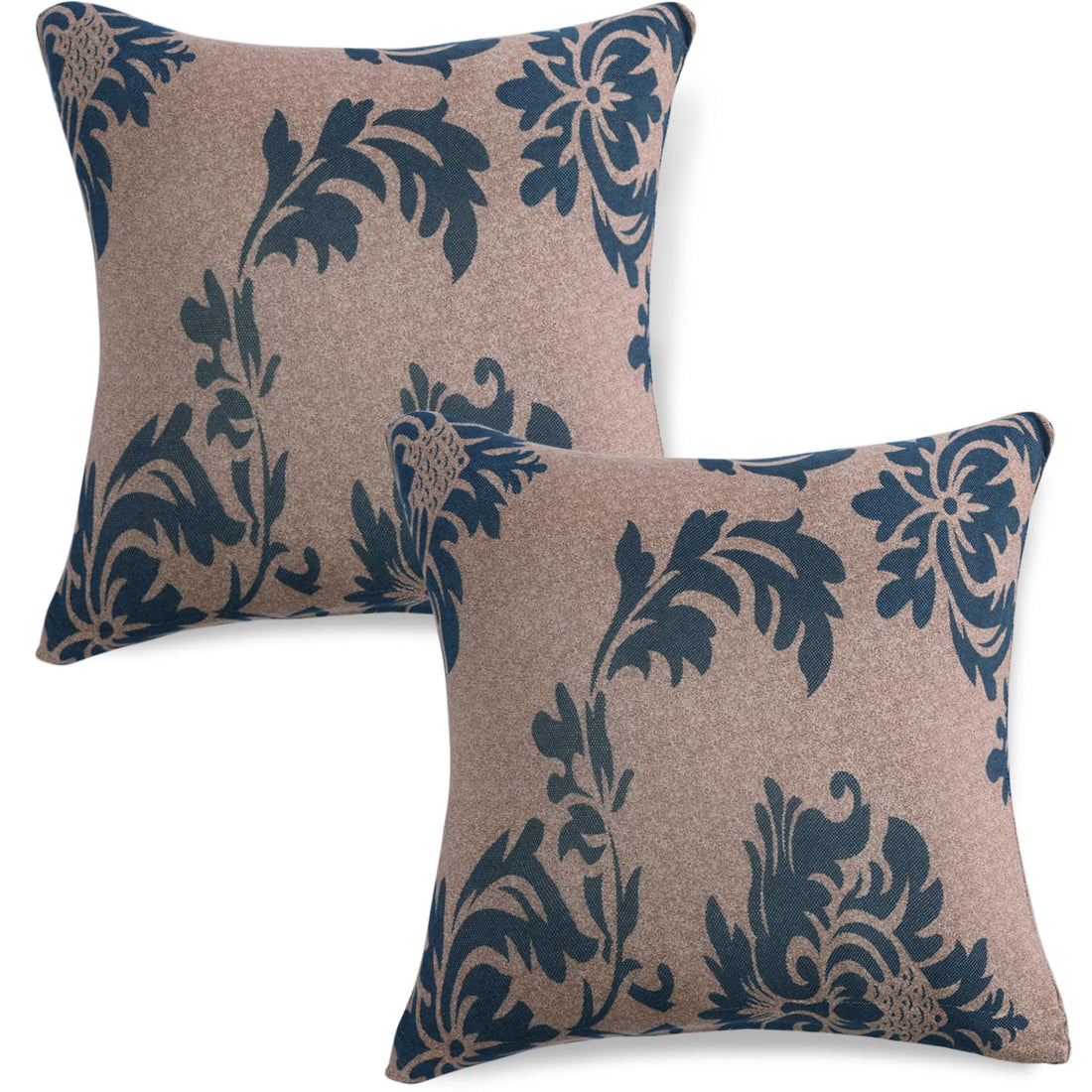 Best Light Coffee Lotus Damask Printed square cushion cover online