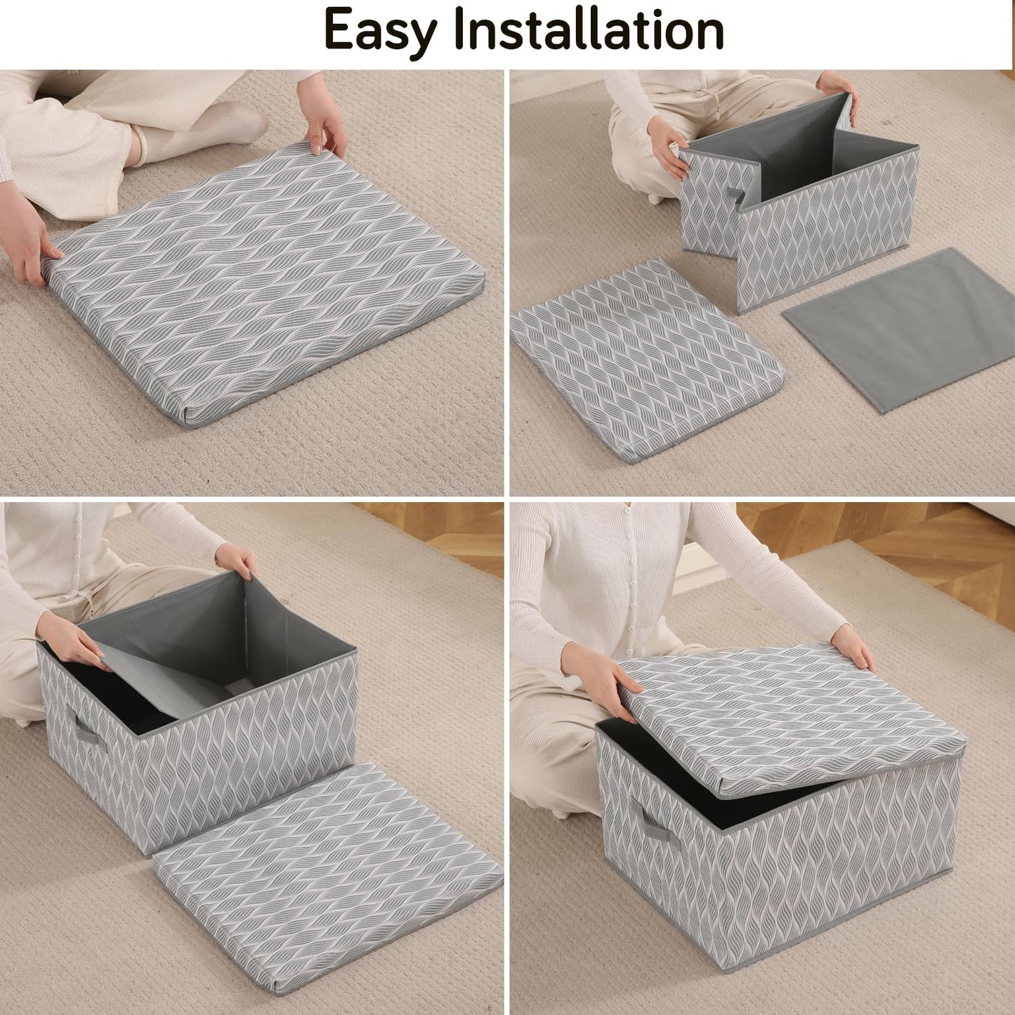 Foldable Cloth Storage Box | Wardrobe Organizer with Lid