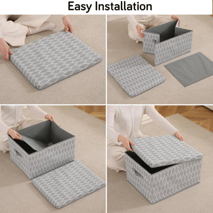 Foldable Cloth Storage Box | Wardrobe Organizer with Lid