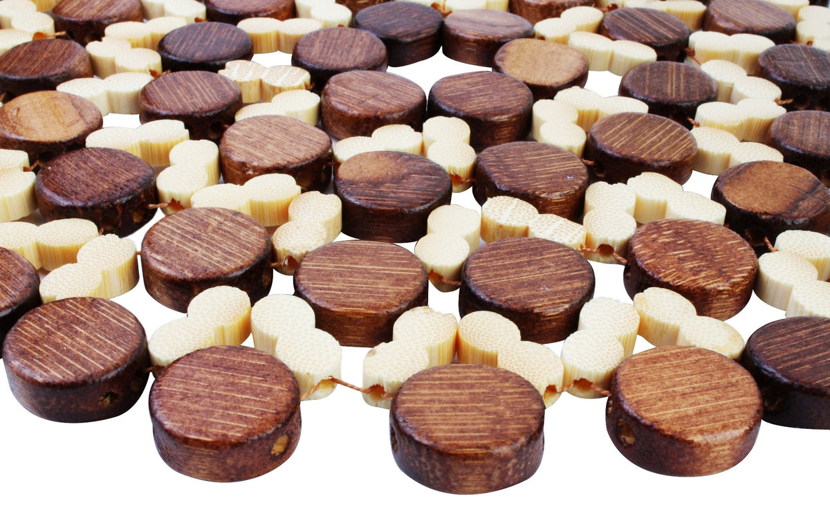 Buy Detailed view of round bamboo trivet surface for hot pots and dishes