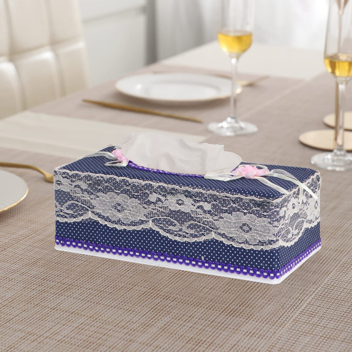 Plastic Tissue Box Holder, Purple