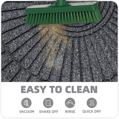 45X75cm All Purpose Doormat with Rubber Backing Half Circle Style, Thick mat for Outdoor and Indoor use, Grey