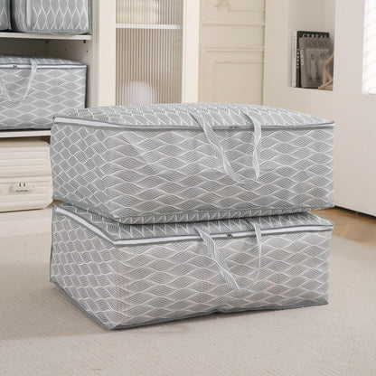 Foldable Clothes & Blanket Storage Bag – Moisture-Resistant, Zippered with Handles
