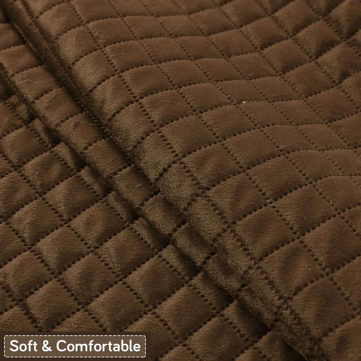 Quilt Classic 5-Seater Sofa Cover (3+1+1), Light Coffee