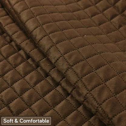 Quilt Classic 5-Seater Sofa Cover (3+1+1), Light Coffee